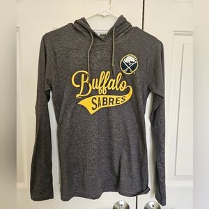 Buffalo Sabres NHL hoodie t shirt, Grey/yellow, Womens S, Lightweight